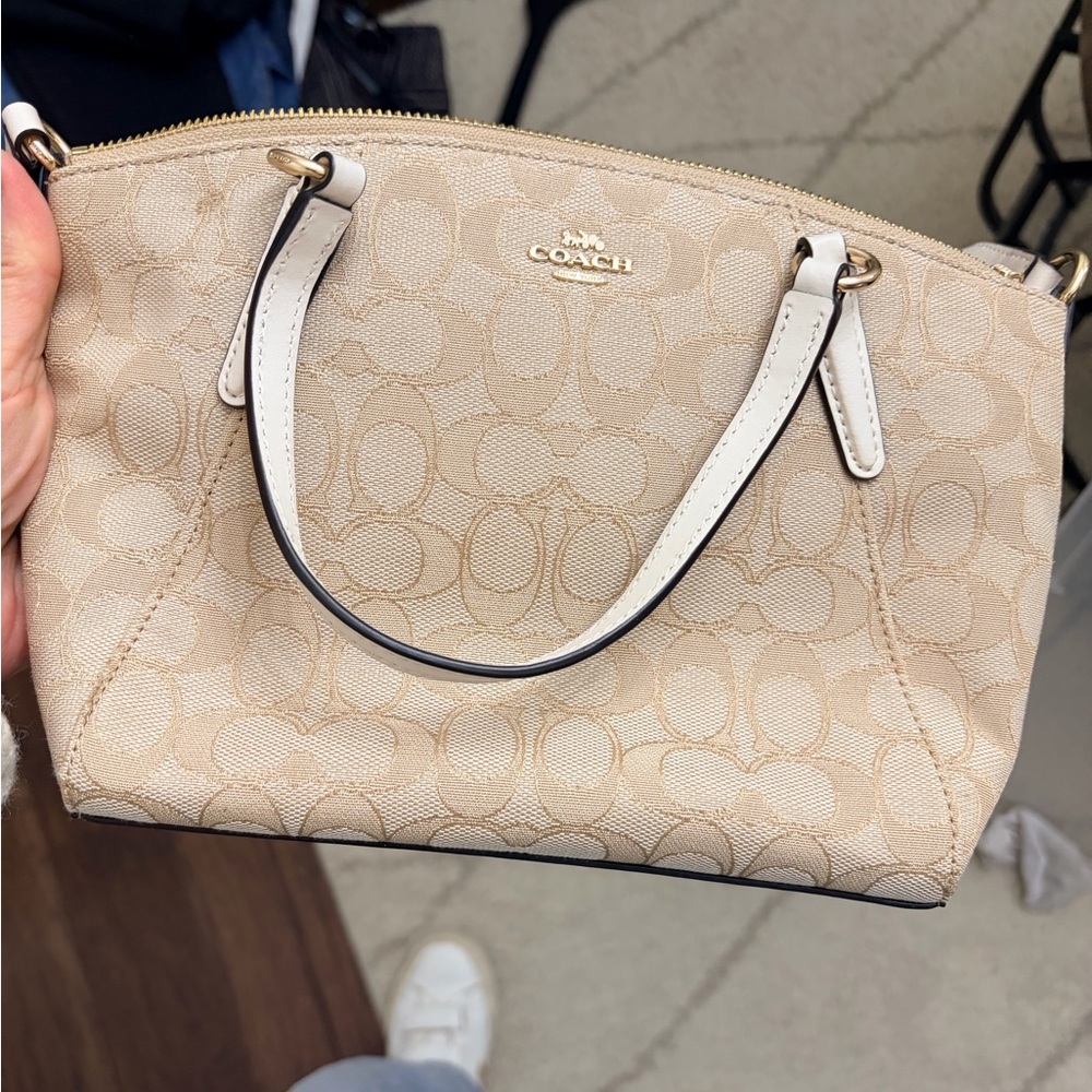 Coach Beige off white Mini Signature Bag